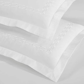 Chain Links Cotton Embroidered 3 Piece Duvet Cover Set