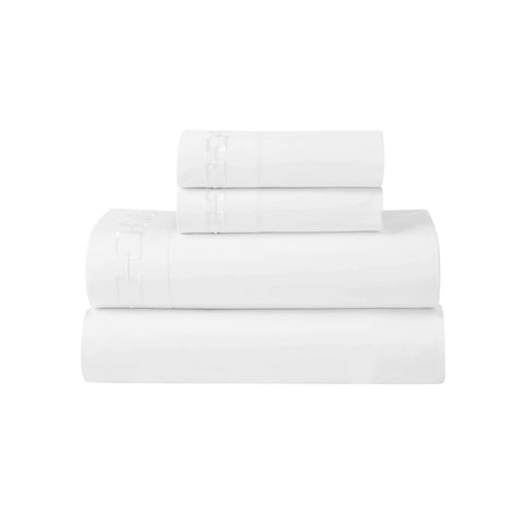 100% Cotton Bed Sheet Set Embroidered Deep Pocket Chain Links