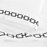 Chain Links Cotton Embroidered Deep Pocket Bed Sheet Set