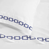 Chain Links Cotton Embroidered Deep Pocket Bed Sheet Set
