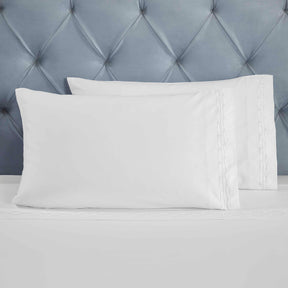 Chain Links Cotton Embroidered Deep Pocket Bed Sheet Set