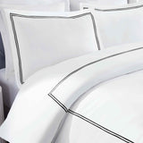 Fieldstone Cotton Two-Line Embroidered 3 Piece Duvet Cover Set
