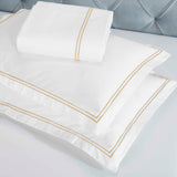 Fieldstone Cotton Two-Line Embroidered 3 Piece Duvet Cover Set