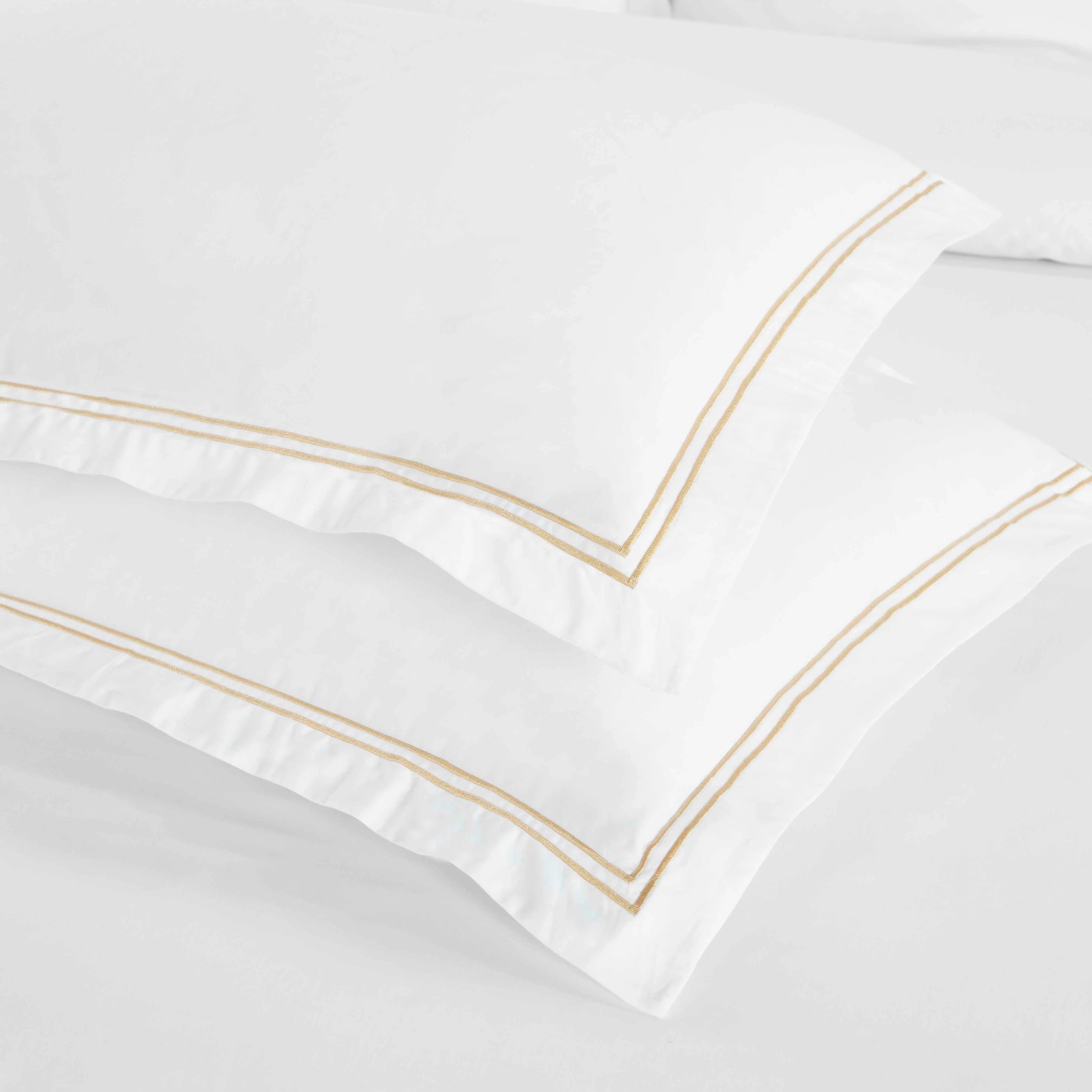 Fieldstone Cotton Two-Line Embroidered 3 Piece Duvet Cover Set