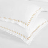 100% Cotton Two-Line Border Embroidered Duvet Cover Set