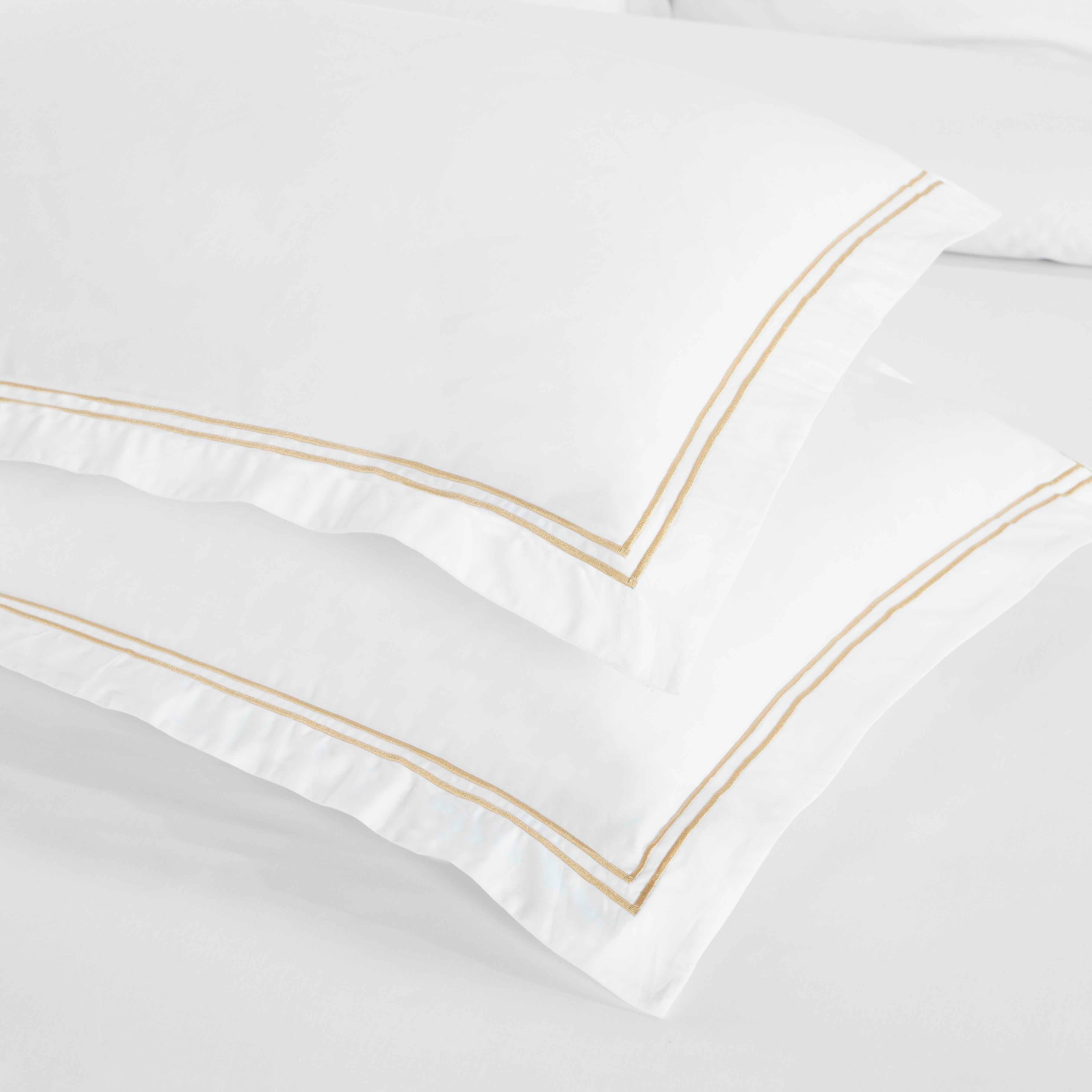 Fieldstone Cotton Two-Line Embroidered 3 Piece Duvet Cover Set