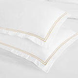 Fieldstone Cotton Two-Line Embroidered 3 Piece Duvet Cover Set