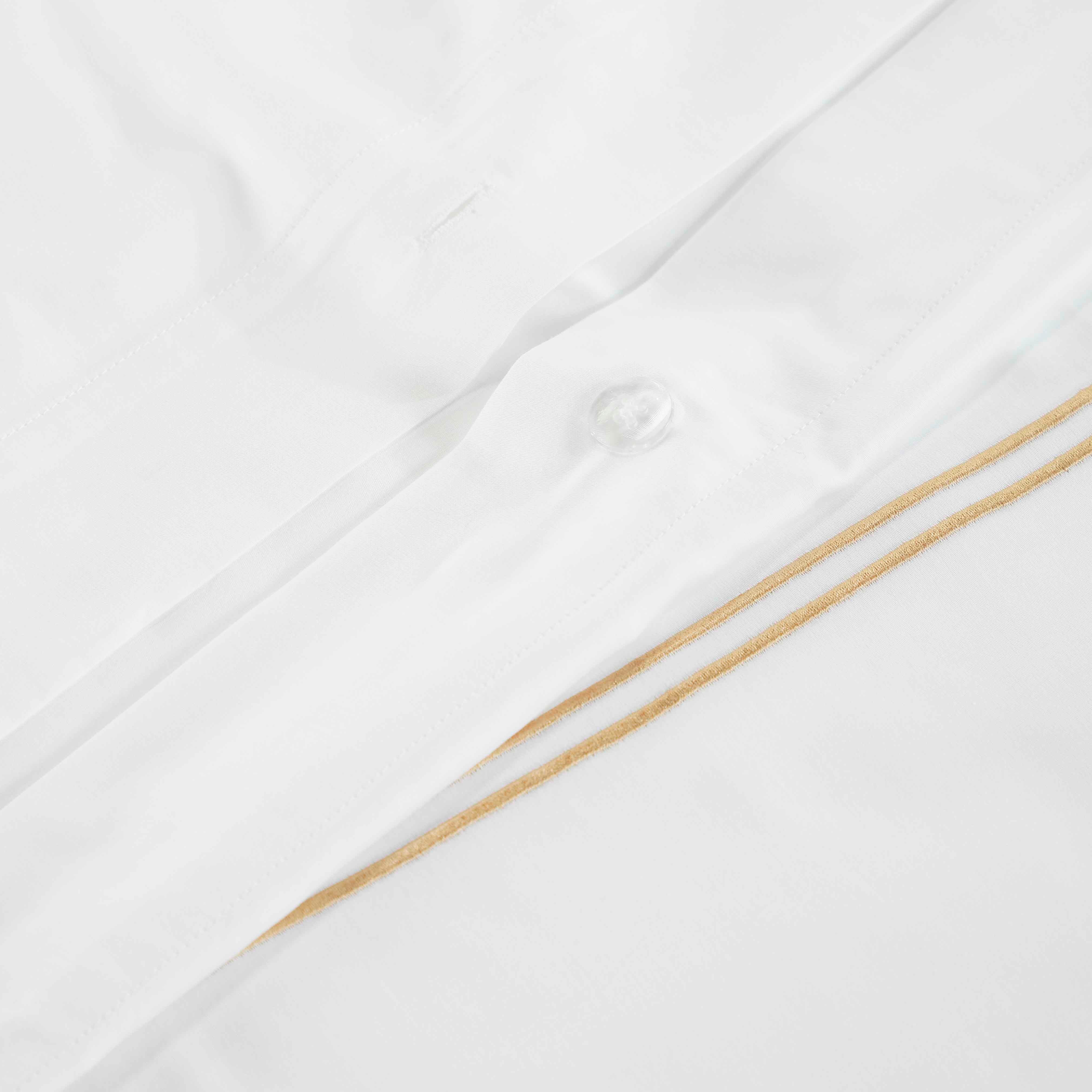 Fieldstone Cotton Two-Line Embroidered 3 Piece Duvet Cover Set