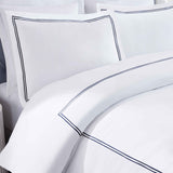 Fieldstone Cotton Two-Line Embroidered 3 Piece Duvet Cover Set