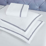 Fieldstone Cotton Two-Line Embroidered 3 Piece Duvet Cover Set