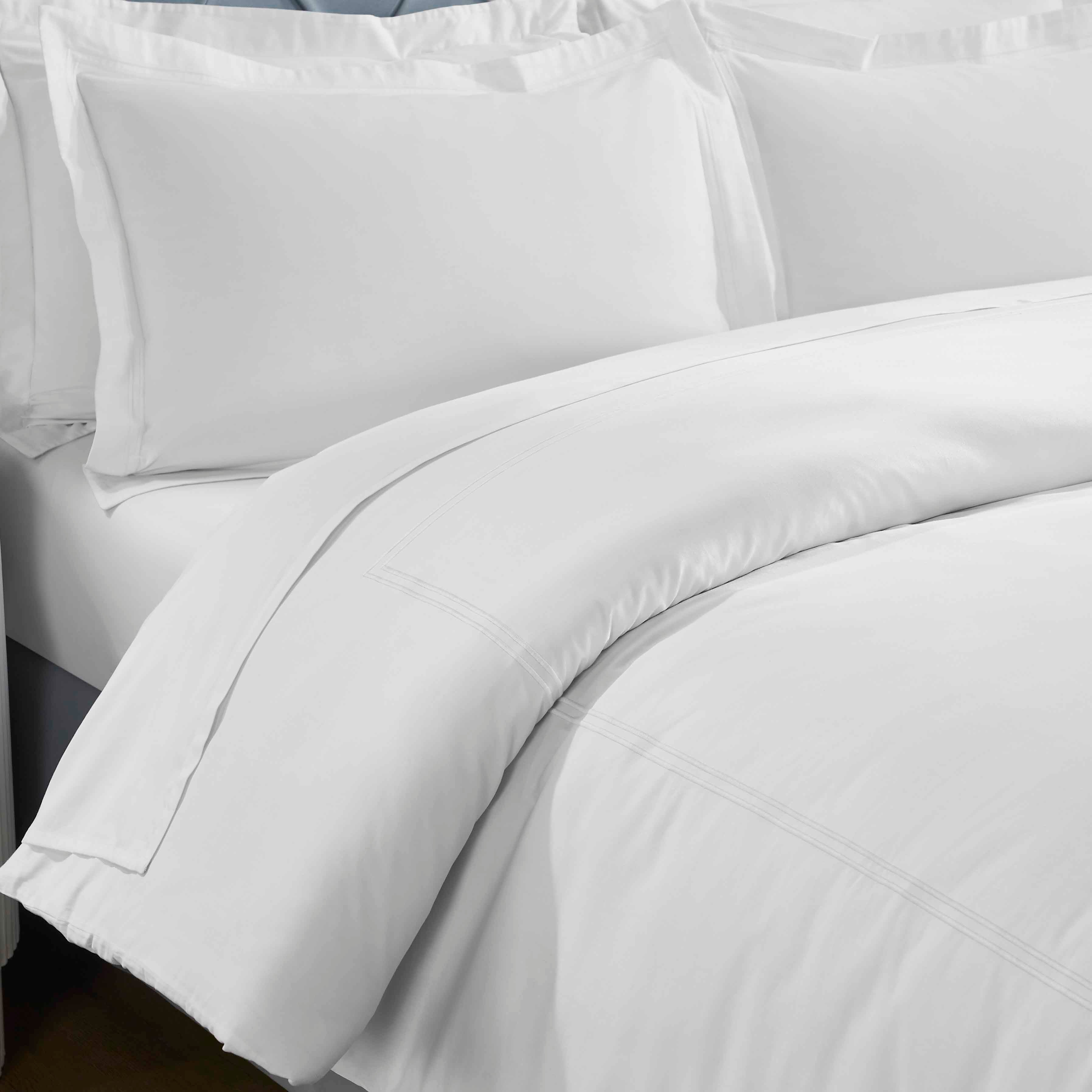 Fieldstone Cotton Two-Line Embroidered 3 Piece Duvet Cover Set