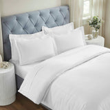 100% Cotton Two-Line Border Embroidered Duvet Cover Set
