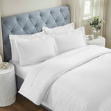Fieldstone Cotton Two-Line Embroidered 3 Piece Duvet Cover Set