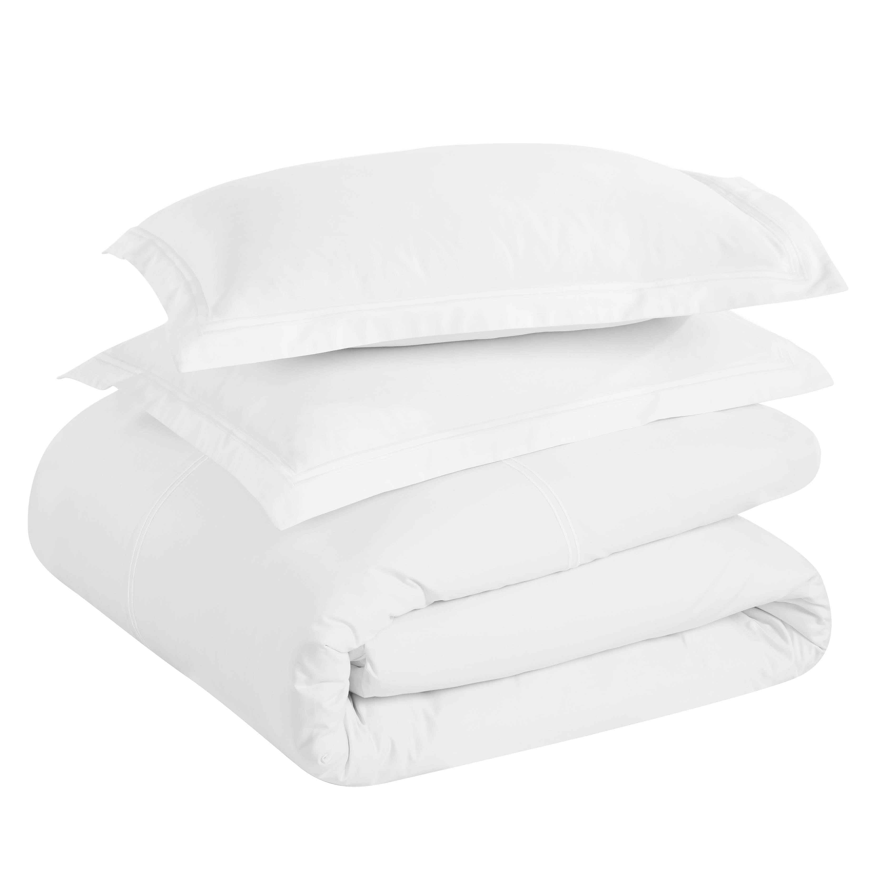 Fieldstone Cotton Two-Line Embroidered 3 Piece Duvet Cover Set