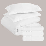 6-Piece Luxury Embroidered Duvet Cover Bed & Bath Bundle