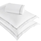 100% Cotton Two-Line Border Embroidered Duvet Cover Set