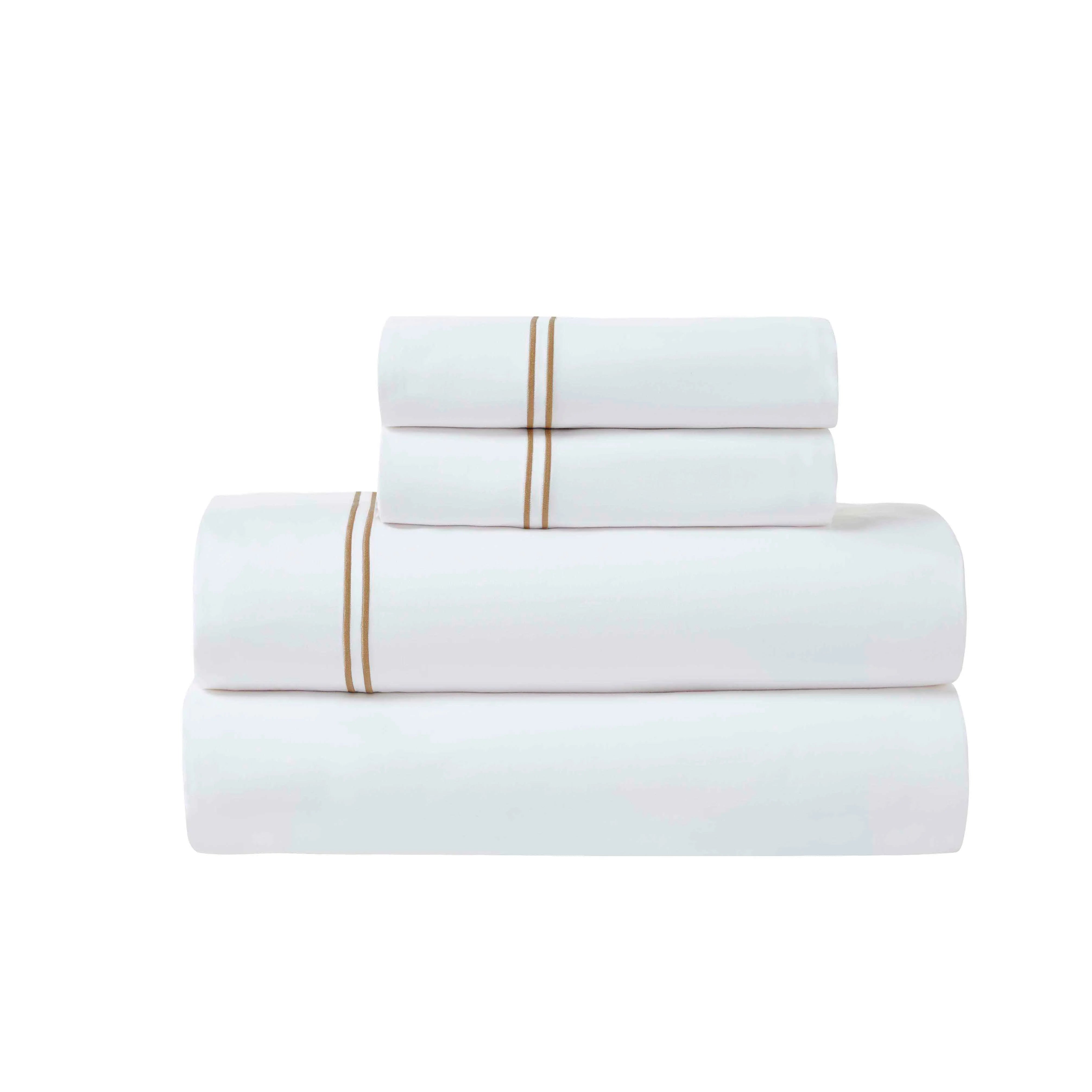 Fieldstone Cotton Two-Line Embroidered Deep Pocket Bed Sheet Set