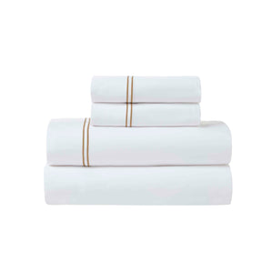 Fieldstone Cotton Two-Line Embroidered Deep Pocket Bed Sheet Set