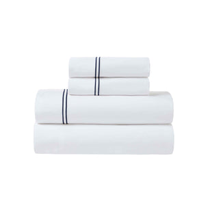 Fieldstone Cotton Two-Line Embroidered Deep Pocket Bed Sheet Set