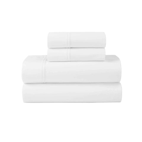100% Cotton Bed Sheet Set Two-Line Embroidered Deep Pocket Fieldstone