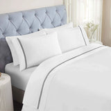 Fieldstone Cotton Two-Line Embroidered Deep Pocket Bed Sheet Set