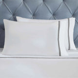 100% Cotton Bed Sheet Set Two-Line Embroidered Deep Pocket Fieldstone