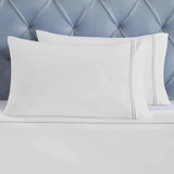 100% Cotton Bed Sheet Set Two-Line Embroidered Deep Pocket Fieldstone