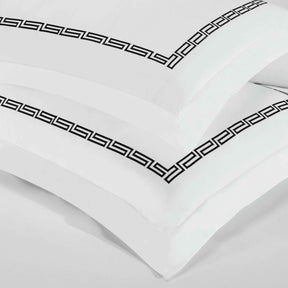 Harrison Cotton Greek Key Embroidered 3 Piece Duvet Cover Set