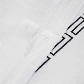 Harrison Cotton Greek Key Embroidered 3 Piece Duvet Cover Set