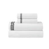 100% Cotton Bed Sheet Set Greek Key Embroidered Deep Pocket Harrison