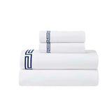 100% Cotton Bed Sheet Set Greek Key Embroidered Deep Pocket Harrison