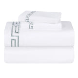 100% Cotton Bed Sheet Set Greek Key Embroidered Deep Pocket Harrison