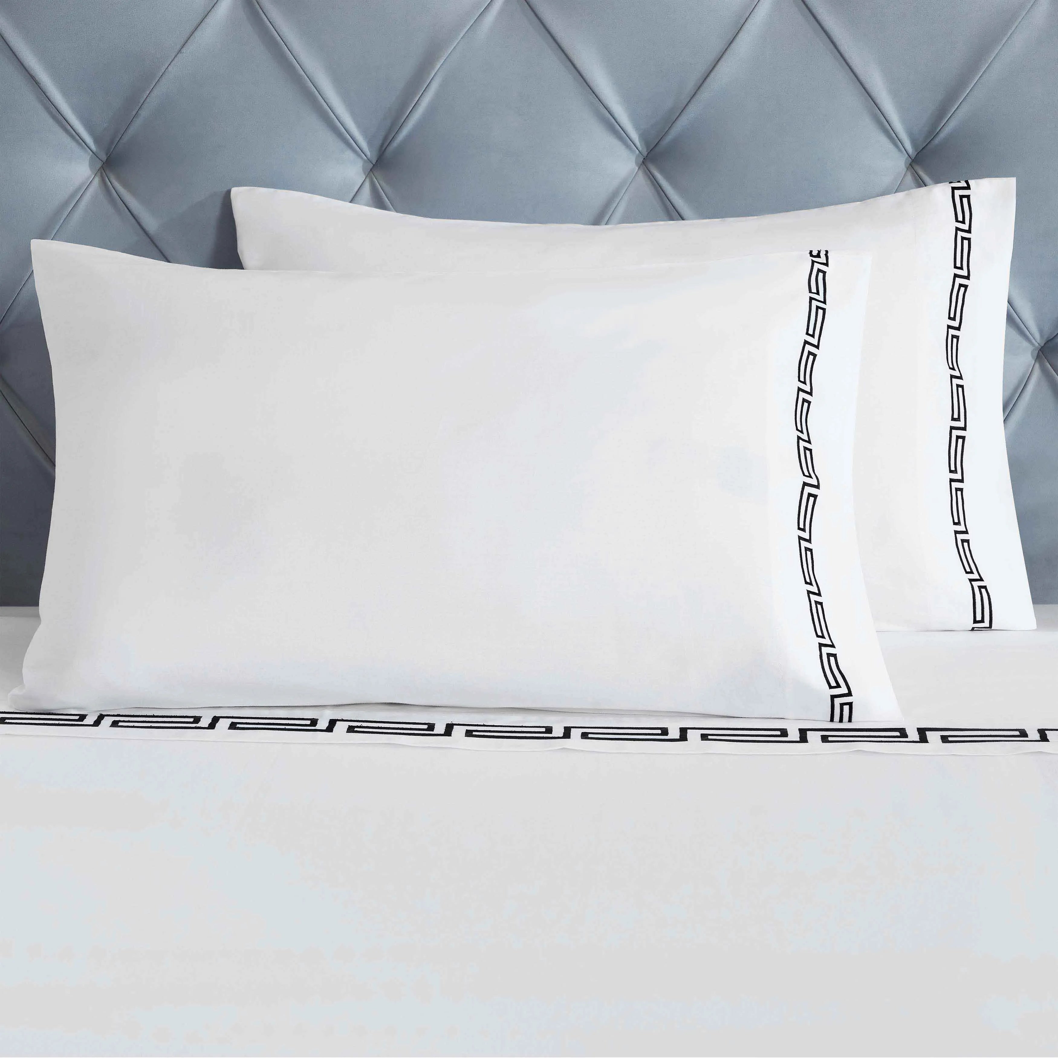 Harrison Cotton Greek Key Embroidered Deep Pocket Bed Sheet Set