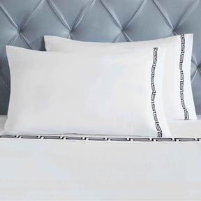 Harrison Cotton Greek Key Embroidered Deep Pocket Bed Sheet Set