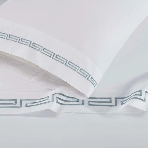 100% Cotton Bed Sheet Set Greek Key Embroidered Deep Pocket Harrison