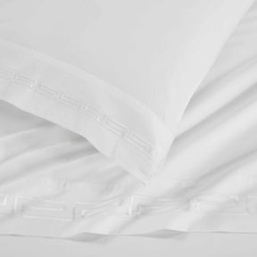 Harrison Cotton Greek Key Embroidered Deep Pocket Bed Sheet Set