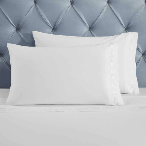 100% Cotton Bed Sheet Set Greek Key Embroidered Deep Pocket Harrison