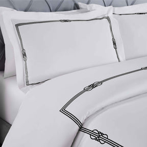 Moonlawn Cotton Gold Embroidered 3 Piece Duvet Cover Set