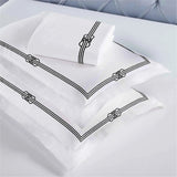 Moonlawn Cotton Gold Embroidered 3 Piece Duvet Cover Set