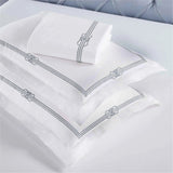 Moonlawn Cotton Gold Embroidered 3 Piece Duvet Cover Set