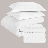 6-Piece Luxury Embroidered Duvet Cover Bed & Bath Bundle