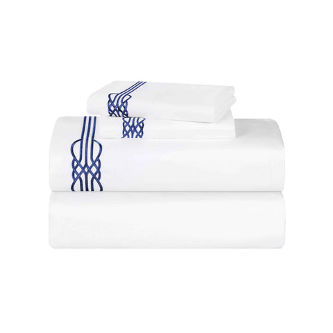 100% Cotton Bed Sheet Set Gold Embroidered Deep Pocket Moonlawn
