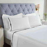 100% Cotton Bed Sheet Set Gold Embroidered Deep Pocket Moonlawn