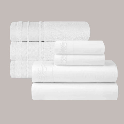 7-Piece Embroidered Elegance Bed & Bath Bundle