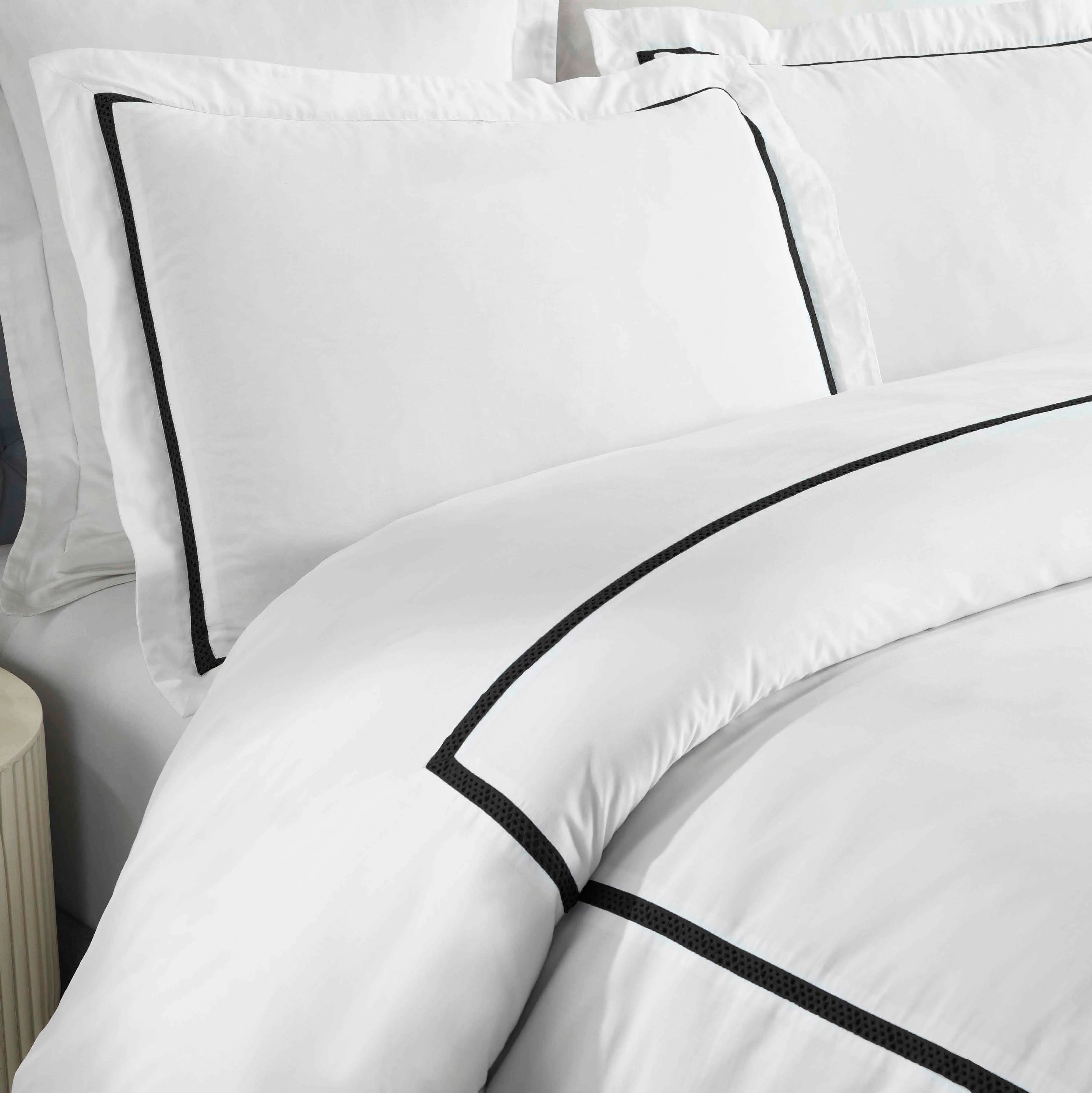 Riverton Cotton Cross-Stitch Embroidered 3 Piece Duvet Cover Set