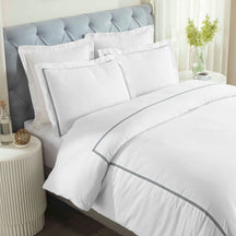 Riverton Cotton Cross-Stitch Embroidered 3 Piece Duvet Cover Set