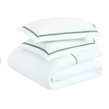 Riverton Cotton Cross-Stitch Embroidered 3 Piece Duvet Cover Set