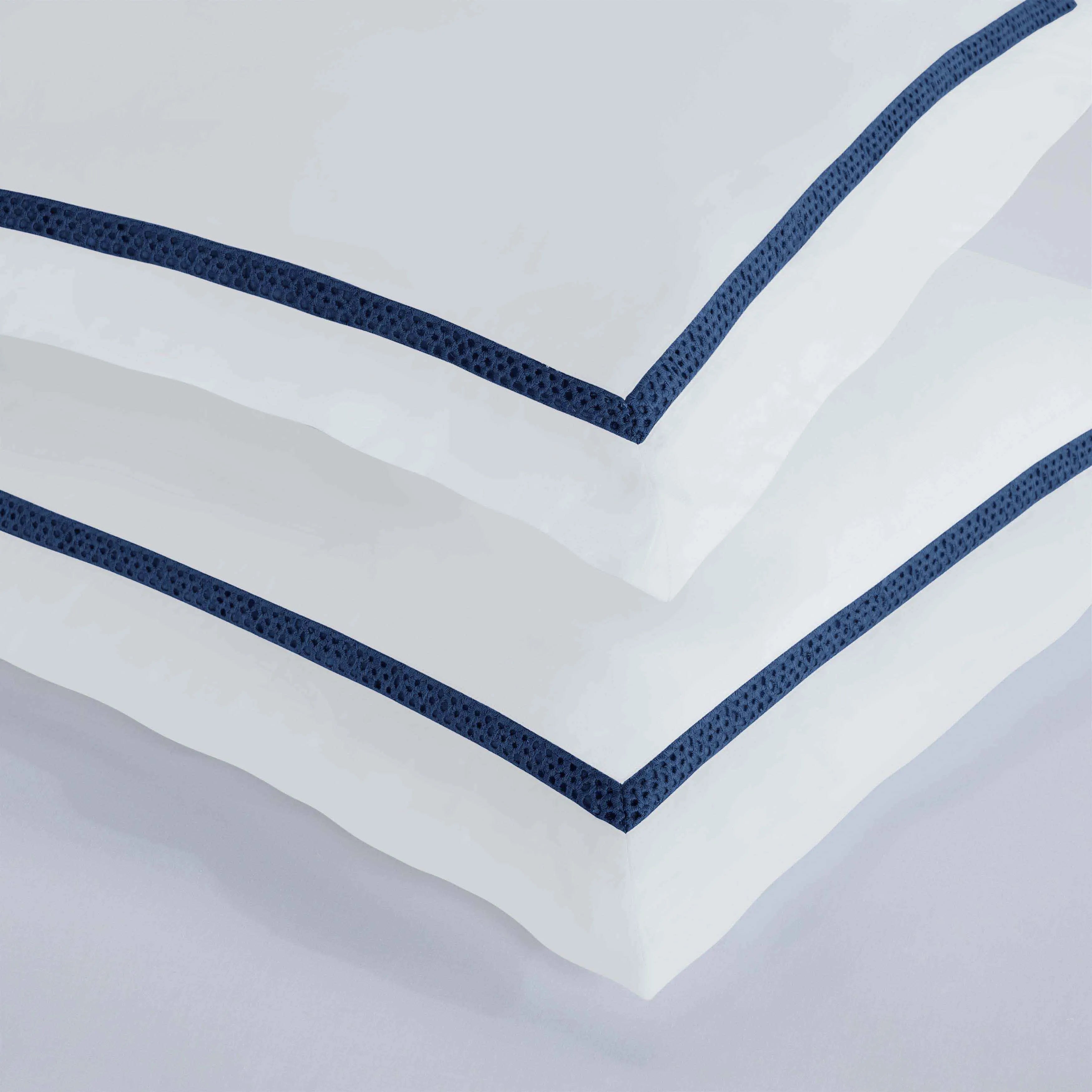 Riverton Cotton Cross-Stitch Embroidered 3 Piece Duvet Cover Set