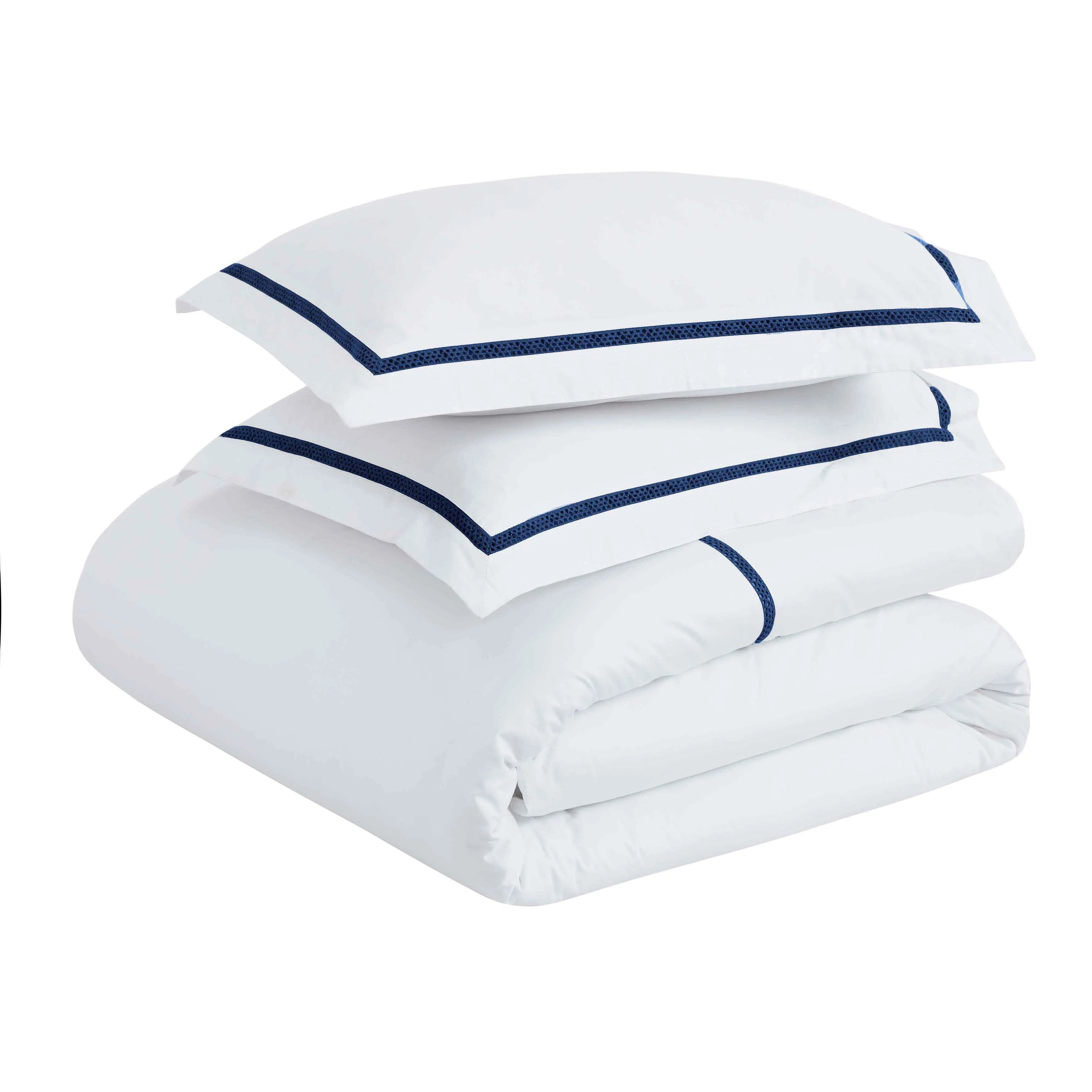 Riverton Cotton Cross-Stitch Embroidered 3 Piece Duvet Cover Set