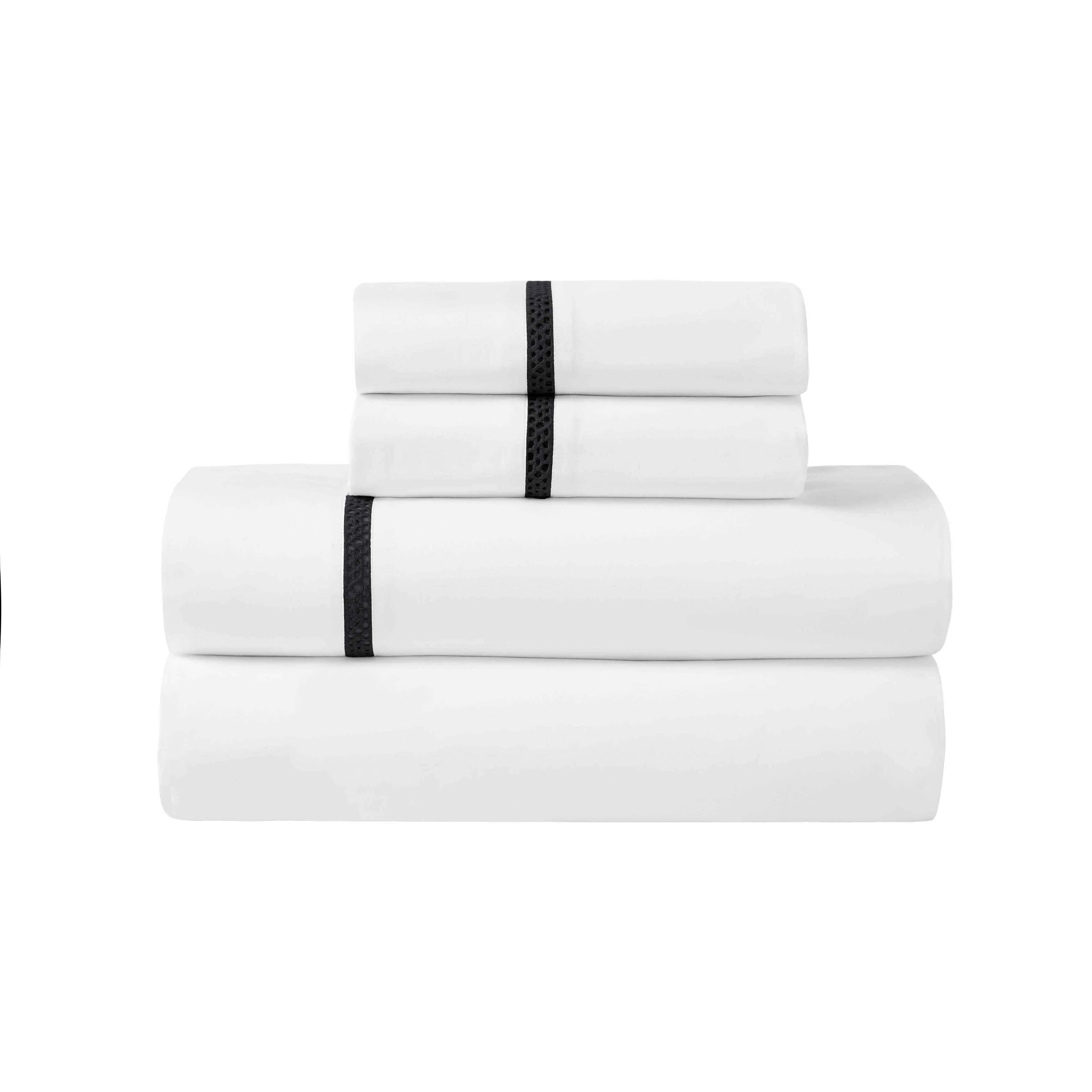 Riverton Cotton Cross-Stitch Embroidered Deep Pocket Bed Sheet Set